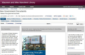 New Government Documents featured online by the Maureen and Mike Mansfield Library.
