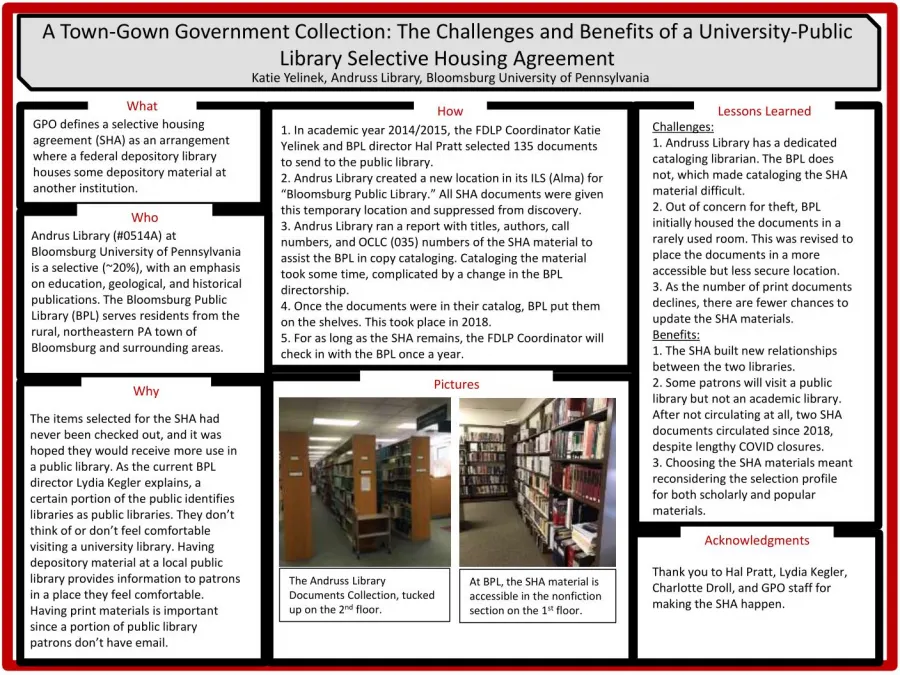 A Town-Gown Government Collection: The Challenges and Benefits of a University-Public Library Selective Housing Agreement