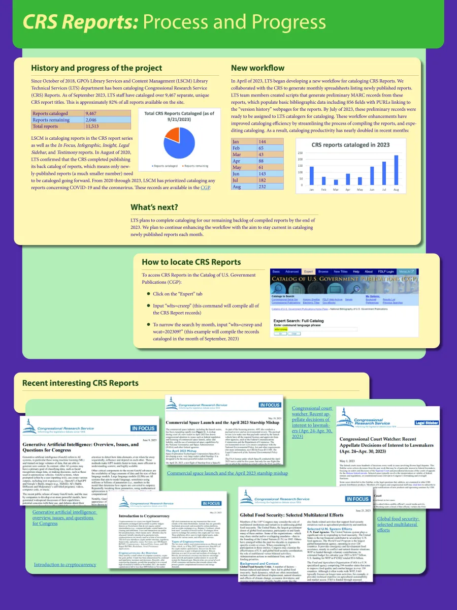 CRS Reports: Process and Progress